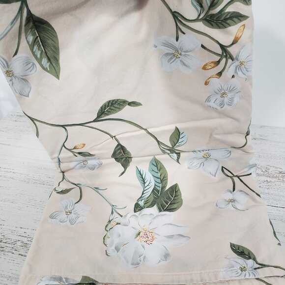 Crown Crafts Williamsburg  Cream Green White  Magnolia  Full Flat Sheet - Picture 3 of 6